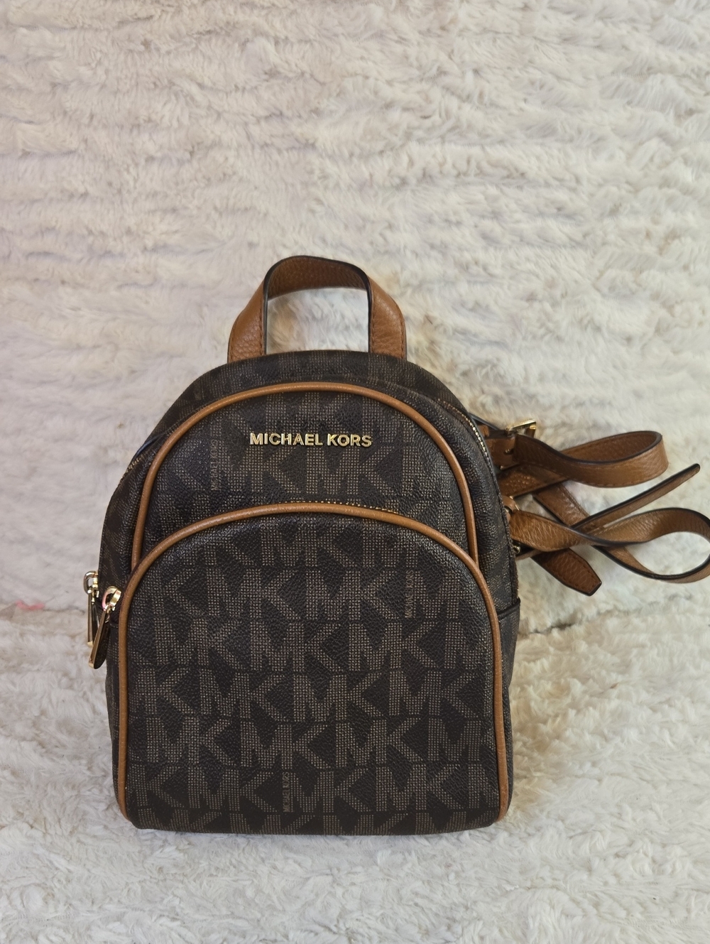 Michael Kors Brown Logo Mini Backpack EUC